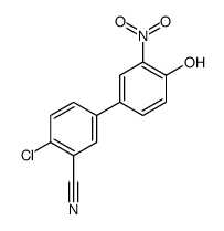 2-chloro-5-(4-hydroxy-3-nitrophenyl)benzonitrile结构式