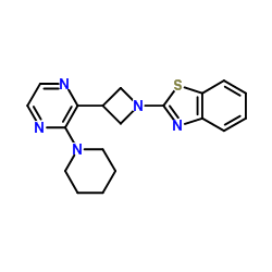 2-{3-[3-(1-Piperidinyl)-2-pyrazinyl]-1-azetidinyl}-1,3-benzothiazole Structure