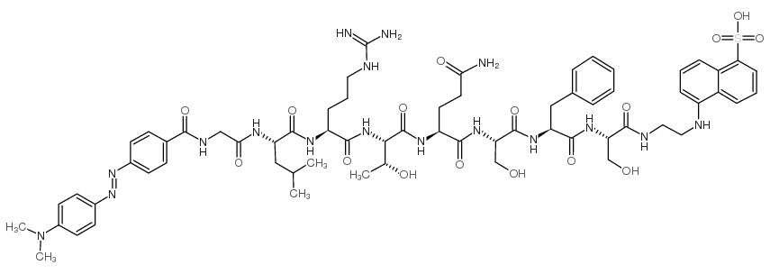 DABCYL-GLY-LEU-ARG-THR-GLN-SER-PHE-SER-EDANS结构式