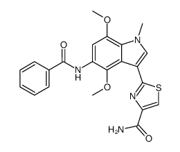 2-(5-benzamido-4,7-dimethoxy-1-methyl-1H-indol-3-yl)thiazole-4-carboxamide Structure