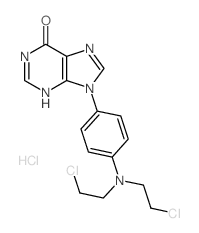 6H-Purin-6-one,9-[4-[bis(2-chloroethyl)amino]phenyl]-1,9-dihydro-, hydrochloride (1:1) picture