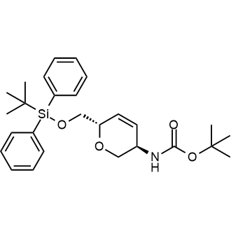 tert-Butyl ((3R,6S)-6-(((tert-butyldiphenylsilyl)oxy)methyl)-3,6-dihydro-2H-pyran-3-yl)carbamate picture