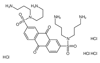 2-N,2-N,7-N,7-N-tetrakis(3-aminopropyl)-9,10-dioxoanthracene-2,7-disulfonamide,tetrahydrochloride Structure