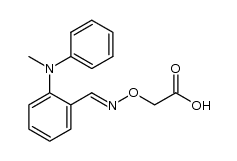 2-(((2-(methyl(phenyl)amino)benzylidene)amino)oxy)acetic acid Structure