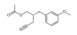 4-acetoxy-3-(3-methoxybenzyl)butyronitrile结构式