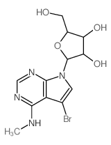 7H-Pyrrolo[2,3-d]pyrimidin-4-amine,5-bromo-N-methyl-7-b-D-ribofuranosyl- structure