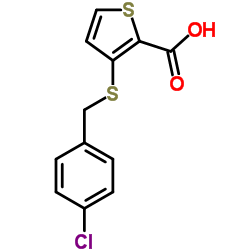 3-[(4-Chlorobenzyl)sulfanyl]-2-thiophenecarboxylic acid structure