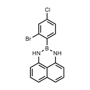 2-(2-溴-4-氯苯基)-2,3-二氢-1H-萘并[1,8-de][1,3,2]二氮杂硼杂环己烷结构式
