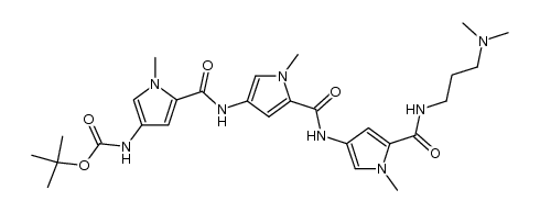 tert-butyl (5-((5-((5-((3-(dimethylamino)propyl)carbamoyl)-1-methyl-1H-pyrrol-3-yl)carbamoyl)-1-methyl-1H-pyrrol-3-yl)carbamoyl)-1-methyl-1H-pyrrol-3-yl)carbamate Structure