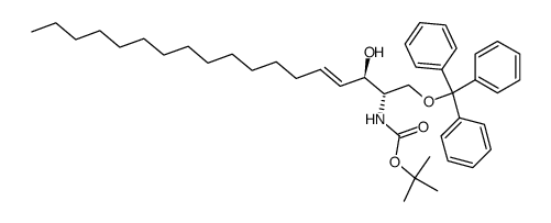 (2S,3R,4E)-2-TERT-BUTYLOXYCARBONYLAMINO-1-TRIPHENYLMETHYLOXY-4-OCTADECEN-2-OL结构式