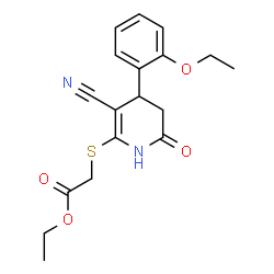 ethyl 2-((3-cyano-4-(2-ethoxyphenyl)-6-oxo-1,4,5,6-tetrahydropyridin-2-yl)thio)acetate picture