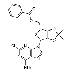benzoic acid (3aS,4R,6R,6aR)-6-(6-amino-2-chloro-purin-9-yl)-2,2-dimethyl-tetrahydro-thieno[3,4-d][1,3]dioxol-4-ylmethyl ester结构式