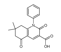 7,7-dimethyl-2,5-dioxo-1-phenyl-1,2,5,6,7,8-hexahydro-quinoline-3-carboxylic acid structure