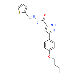 (E)-3-(4-butoxyphenyl)-N-(thiophen-2-ylmethylene)-1H-pyrazole-5-carbohydrazide picture