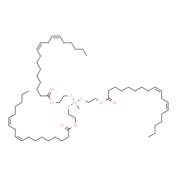 (methylstannylidyne)tris(thioethane-1,2-diyl) tris[(9Z,12Z)-octadeca-9,12-dienoate] structure