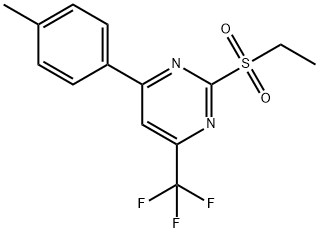 2-(乙基磺酰基)-4-(对甲苯基)-6-(三氟甲基)嘧啶结构式