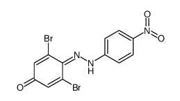 3,5-dibromo-4-[(4-nitrophenyl)hydrazinylidene]cyclohexa-2,5-dien-1-one结构式