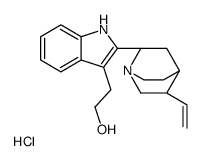 [1S-(1α,2α,4α,5β)]-2-(5-vinyl-1-azabicyclo[2.2.2]oct-2-yl)-1H-indole-3-ethanol monohydrochloride structure