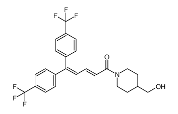 (E)-1-[4-(hydroxymethyl)piperidin-1-yl]-5,5-bis[(4-trifluoromethyl)phenyl]penta-2,4-dien-1-one结构式