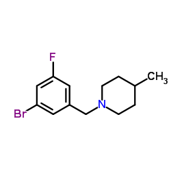 1-(3-Bromo-5-fluorobenzyl)-4-methylpiperidine结构式