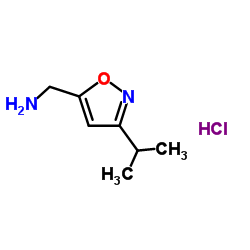 1-(3-Isopropyl-1,2-oxazol-5-yl)methanamine hydrochloride (1:1) structure