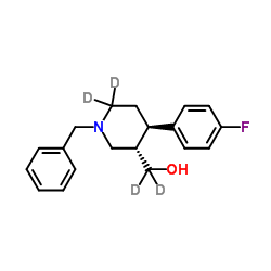 trans 1-Benzyl-4-(4-fluorophenyl)-3-piperidinemethanol-d4结构式