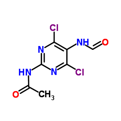 N-[4,6-Dichloro-5-(formylamino)-2-pyrimidinyl]acetamide Structure