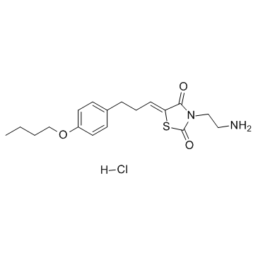 3-(2-氨基乙基)-5-[3-(4-丁氧基苯基)亚丙基]-2,4-噻唑烷二酮盐酸盐图片