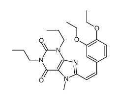 8-[(E)-2-(3,4-diethoxyphenyl)ethenyl]-7-methyl-1,3-dipropylpurine-2,6-dione Structure