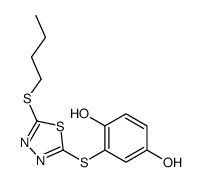 2-[(5-butylsulfanyl-1,3,4-thiadiazol-2-yl)sulfanyl]benzene-1,4-diol结构式