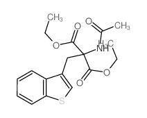 Propanedioicacid, 2-(acetylamino)-2-(benzo[b]thien-3-ylmethyl)-, 1,3-diethyl ester Structure