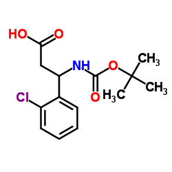 N-叔丁氧羰基-3-氨基-3-(2'-氯苯基)丙酸结构式