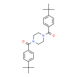 piperazine-1,4-diylbis((4-(tert-butyl)phenyl)methanone)结构式