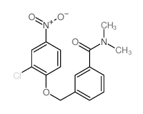 3-[(2-chloro-4-nitro-phenoxy)methyl]-N,N-dimethyl-benzamide structure