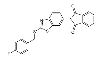 2-[2-[(4-fluorophenyl)methylsulfanyl]-1,3-benzothiazol-6-yl]isoindole-1,3-dione结构式