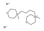 4,4'-(1,4-Butanediyl)bis(4-methylmorpholin-4-ium) dibromide结构式