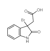 1H-Indole-3-aceticacid, 3-bromo-2,3-dihydro-2-oxo-结构式