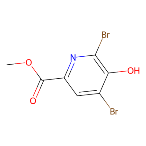 4,6-dibromo-5-hydroxy-2-pyridinecarboxylic acid methyl ester结构式