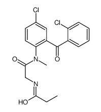 N-[2-[4-chloro-2-(2-chlorobenzoyl)-N-methylanilino]-2-oxoethyl]propanamide Structure