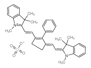 2-[2-[3-[(1,3-二氢-1,3,3-三甲基-2H-吲哚-2-亚基)乙亚基]-2-苯基-1-环戊烯-1-基]乙烯基]-1,3,3-三甲基-3H-吲哚高氯酸盐结构式