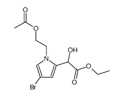 ethyl 2-(1-(2-acetoxyethyl)-4-bromo-1H-pyrrol-2-yl)-2-hydroxyacetate Structure