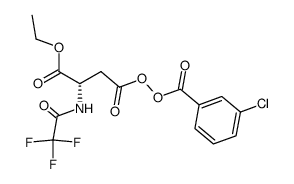 (2S)-O-ethyl-N-trifluoroacetyl-β-aspartyl m-chlorobenzoyl peroxide Structure