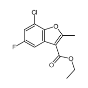 ethyl 7-chloro-5-fluoro-2-methyl-1-benzofuran-3-carboxylate结构式