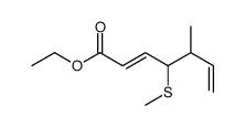 ethyl 5-methyl-4-methylsulfanylhepta-2,6-dienoate结构式