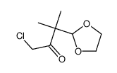 1-chloro-3-(1,3-dioxolan-2-yl)-3-methylbutan-2-one结构式