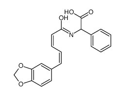 2-[[(2E,4E)-5-(1,3-benzodioxol-5-yl)penta-2,4-dienoyl]amino]-2-phenylacetic acid结构式