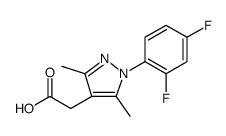 1H-Pyrazole-4-acetic acid, 1-(2,4-difluorophenyl)-3,5-dimethyl Structure