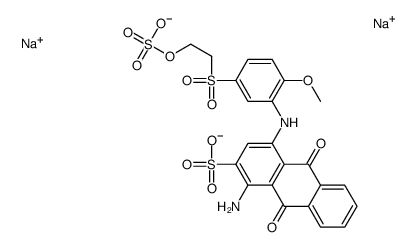 disodium 1-amino-9,10-dihydro-4-[[2-methoxy-5-[[2-(sulphonatooxy)ethyl]sulphonyl]phenyl]amino]-9,10-dioxoanthracene-2-sulphonate Structure