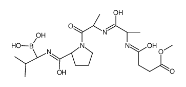 O-methyl-succinyl-alanyl-alanyl-prolyl-borovaline结构式