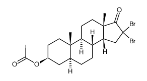 3β-Acetoxy-16,16-dibrom-5α,14β-androstan-17-on Structure